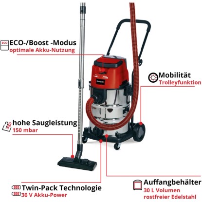 Einhell Power x-Change Baterijski mokro-suhi sesalnik TE-VC 36