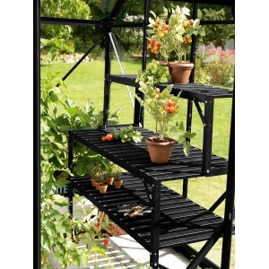 Aluminijasta mizna plošča 121 cm x 28 cm x 39 cm črna