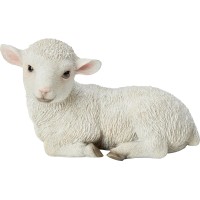 Dekorativna figura jagnje 20 cm bela