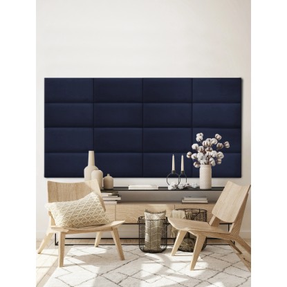 Stenska blazina Pravokotnik 60 cm x 30 cm Temno modra Žamet