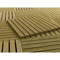 Rebrasta lesena ploščica Zelena tlačno impregnirana 100 cm x 3,6 cm x 100 cm