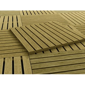 Rebrasta lesena ploščica Zelena tlačno impregnirana 100 cm x 3,6 cm x 100 cm