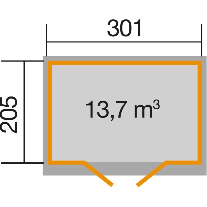 Weka Lesena vrtna hiška 218 Vel. 2 wekaLine Neobdelana 6,2 m²