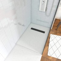 Aurlane Tuš plošča za oblaganje 80 x 120 Odtočni kanal Srebrni