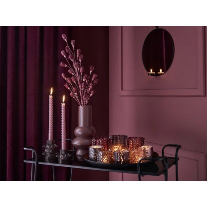 Stojalo za čajne svečke Midnight Mystery Temno sivo steklo 7 cm x Ø 7 cm