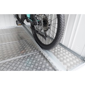 Biohort Ograja za kolo za mini garažo 17,9 x 199,9 x 139,5 cm kovinsko srebrna