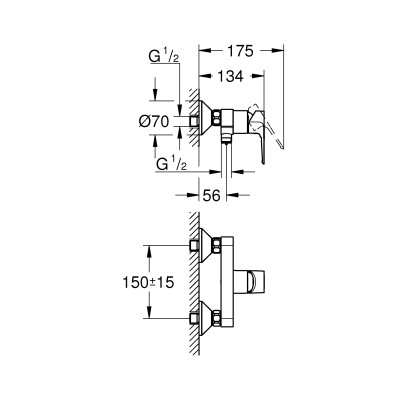 Grohe Armatura za prho Start Loop za stensko montažo