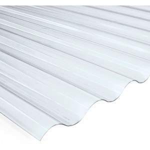 PVC valovita plošča sinus 76/18 prosojna 80 cm x 120 cm debelina 0,65 mm