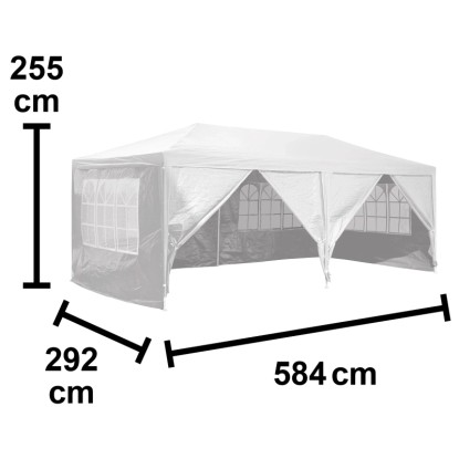 Paviljon Tavares 584 cm x 292 cm x 255 cm bel