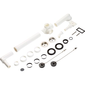 Garnitura odtoka in preliva za dvojno korito 47,8 mm (G1 1/2) Bela