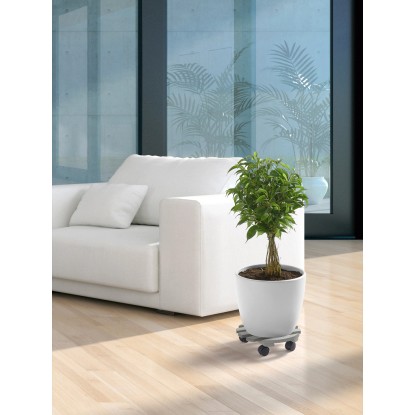 Podstavek na kolescih Okrogel Sive barve