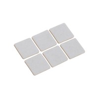 Klobučevinasti drsniki samolepilni 32 mm x 32 mm 6 kosov Bele barve