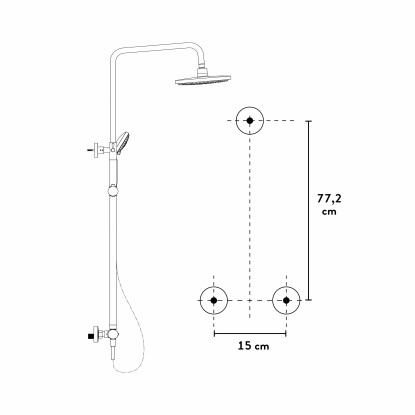 baliv Garnitura za zgornjo prho KBS-23.90 Kovina