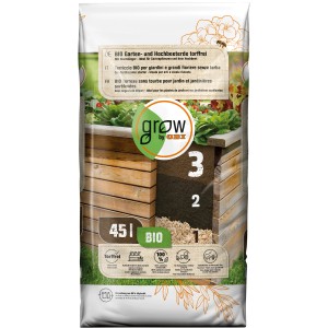 GROW by OBI Bio zemlja za vrtove in visoko gredo brez šote 1 x 45 l