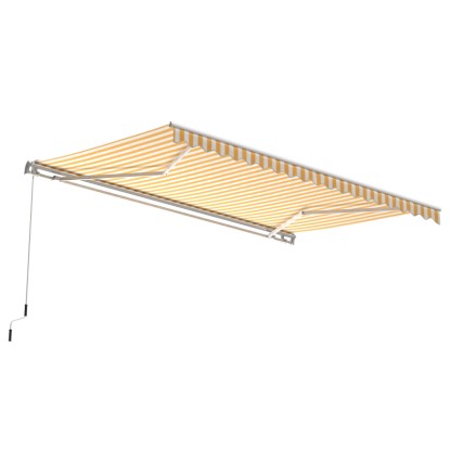 Markiza s pregibnimi rokami Aventura 400 cm × 250 cm, rumeno-bela črtasta