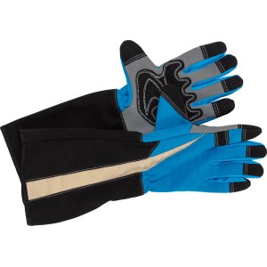 Rokavice za obrezovanje vrtnic s čepki modre velikost 10