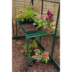 Aluminijasta miza 1 odlagalna površina 121 cm x 54 cm Zelena