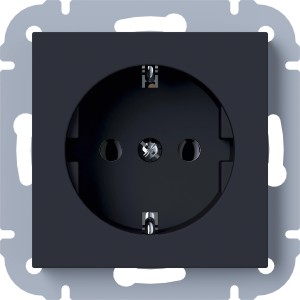 Vtičnica z zaščitnim kontaktom Leonie Črna