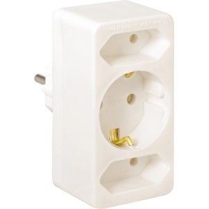 Evro-adapter večkratne vtičnice Bela