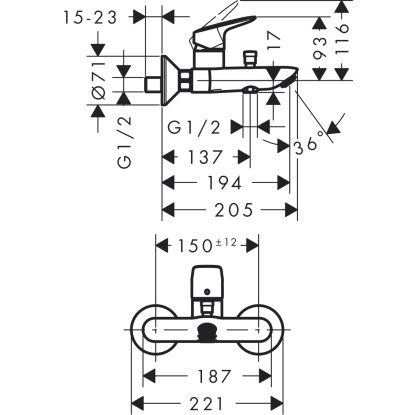 Hansgrohe Armatura za kopalno kad Logis krom