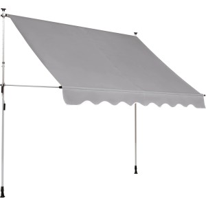 Vpenjalna markiza 250 cm x 150 cm srebrnosiva