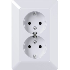 Elektromaterial Vtičnica Mikro dvojna vijačna bela