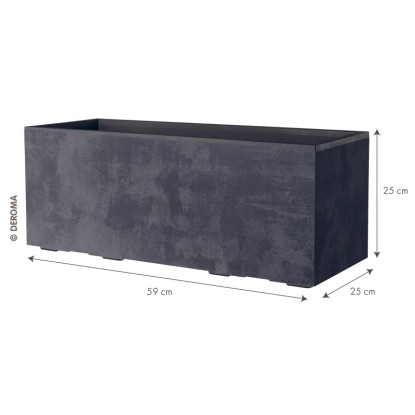 Deroma Korito za rastline Millennium 59 cm x 25 cm x 25 cm antracitno