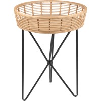 Stranska mizica Minimalist Zen Okrogla 61 cm x Ø 45 cm Naravna črna