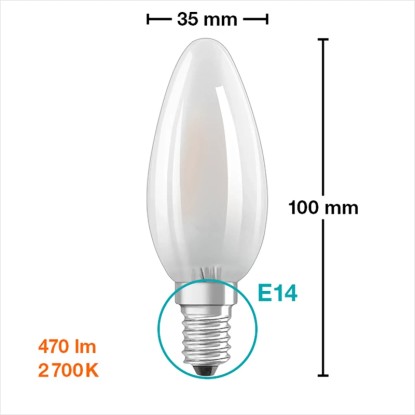 Osram LED-sijalka E14 v obliki sveče 4 W 470 lm 5 kosov 3,5 x 3,5 cm (V x Ø)