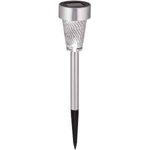 Solarna svetilka z zemeljsko konico iz nerjavnega jekla s sukanim steklom