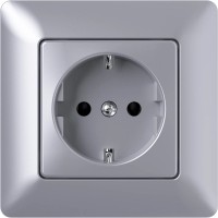 Elektromaterial Vtičnica Mikro vijačna z zaščito aluminijasto srebrna