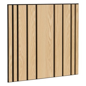 Akustični panel MDF hrast/črni filc letvice različnih širin 60 x 2,1 x 60,5 cm