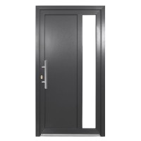 PVC vhodna vrata K011 bela-antracit 110 cm x 210 cm levo