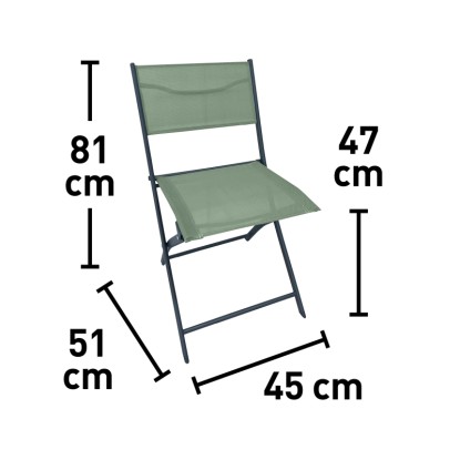 Zložljiv stol Toconao antracitno zelen 45 cm x 51 cm x 81 cm