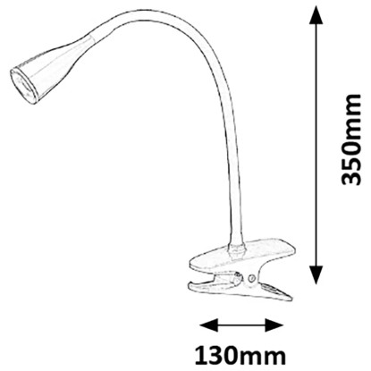 Rabalux LED Namizna svetilka s sponko Jeff bela 4,5 W/330 lm/230 V/3000 K