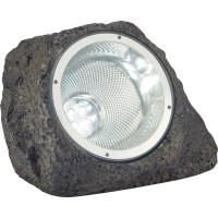 LED solarna dekorativna svetilka v videzu kamna črna
