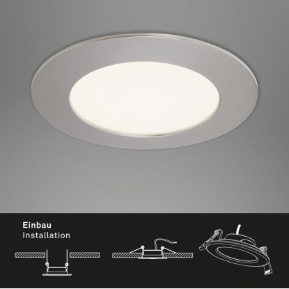 Briloner Vgradna LED-svetilka Komplet 3 kosov Nikelj mat V: 2,9 cm Ø: 12 cm