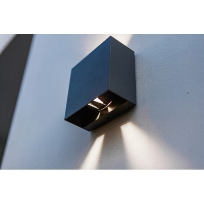 Lutec Zunanja stenska LED-svetilka Gemini 400 lm 11 x 11 x 5,4 cm antracitna
