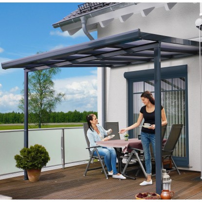 Gutta Nadstrešek za teraso Komplet Antracit 306 cm x 306 cm