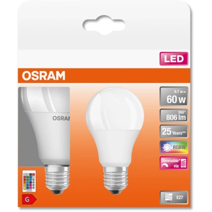 Osram LED-sijalka E27 v obliki žarnice 9 W 806 lm 2 kosa 11,2 x 6 cm (V x Ø)