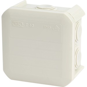 OBO Razdelilna doza nadometna 9 cm x 9 cm siva IP55