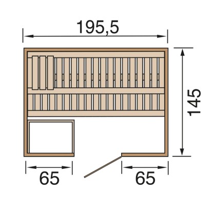 Weka Savna iz masivnega lesa Bergen Steklena vrata 198 x 148 x 203