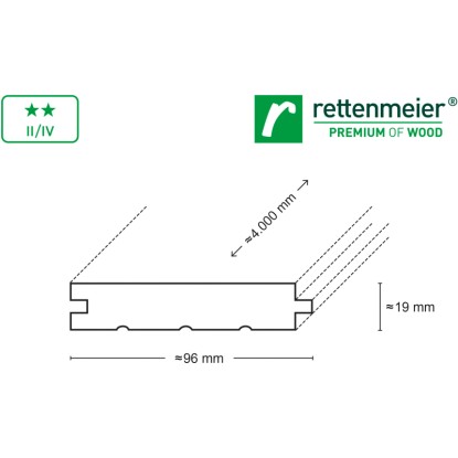 Opaž 19 mm x 96 mm x 4000 mm