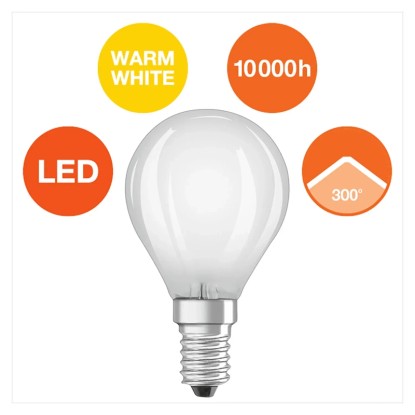 Osram LED-svetilka Base v obliki kapljice E14/4 W (470 lm) toplo bela 2 kos