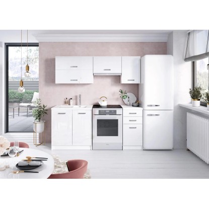 Kuhinjski set Napoli bel 180 cm bel kromirani ročaji