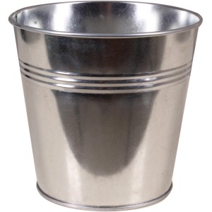 Okrasni lonec iz cinka Ø 16 cm x 14 cm srebrni