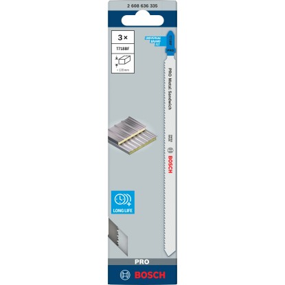 Bosch Listi za vbodne žage za kovinske sendvič plošče T718BF 3 kosi