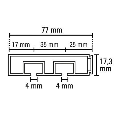 Gardinia Tračno vodilo za zavese 2-kanalna GE2 Bela 300 cm