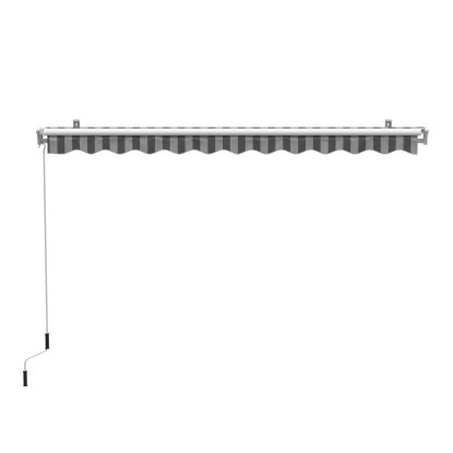 Markiza s pregibnimi rokami Aventura 300 cm × 200 cm, sivo bela črtasta