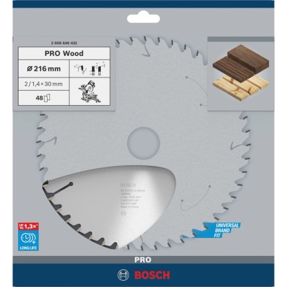 Bosch List krožne žage Optiline Wood 216 mm x 2 mm x 30 mm 48 zob